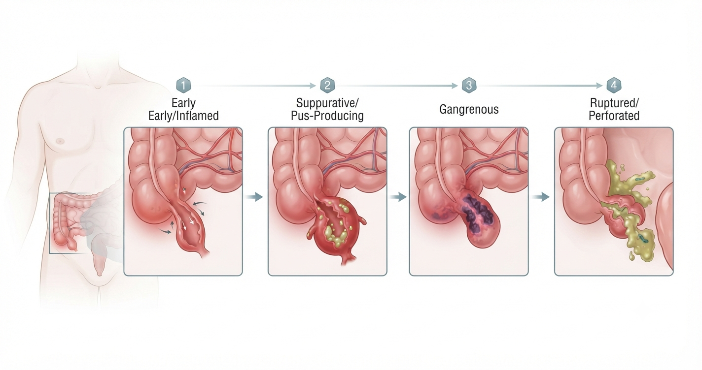 Understanding the 4 Stages of Appendicitis Before It Becomes an Emergency Understanding the 4 Stages of Appendicitis Before It Becomes an Emergency